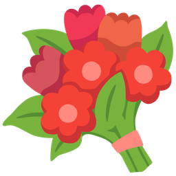 bouquet and red heart