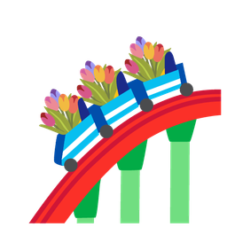 bouquet and roller coaster