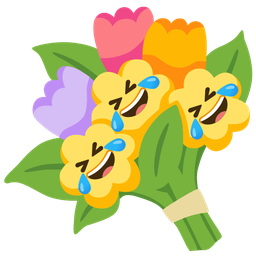 Bouquet and Rolling on the floor laughing