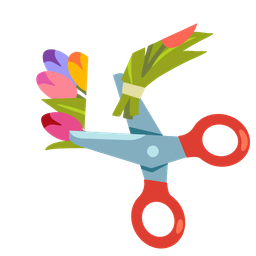 bouquet and scissors