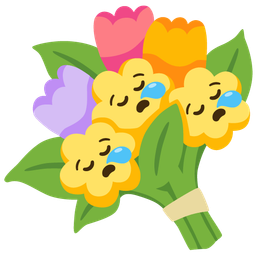 bouquet and sleepy face