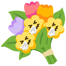 bouquet and sneezing face