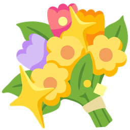 bouquet and sparkling heart