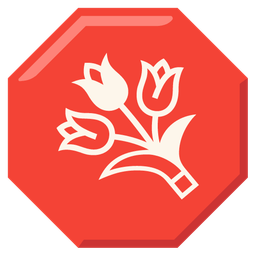 bouquet and stop sign