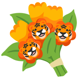 bouquet and tiger face