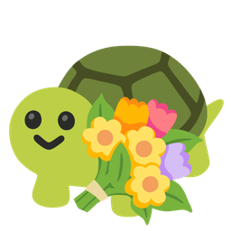 bouquet and turtle