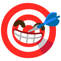 Bow and arrow and Beaming face with smiling eyes