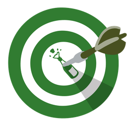 bow and arrow and bottle with popping cork