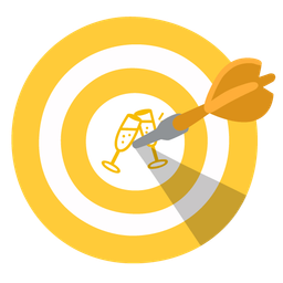 bow and arrow and clinking glasses