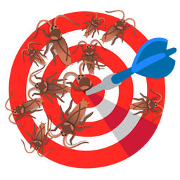 bow and arrow and cockroach