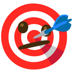 bow and arrow and face with diagonal mouth