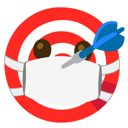 bow and arrow and face with medical mask