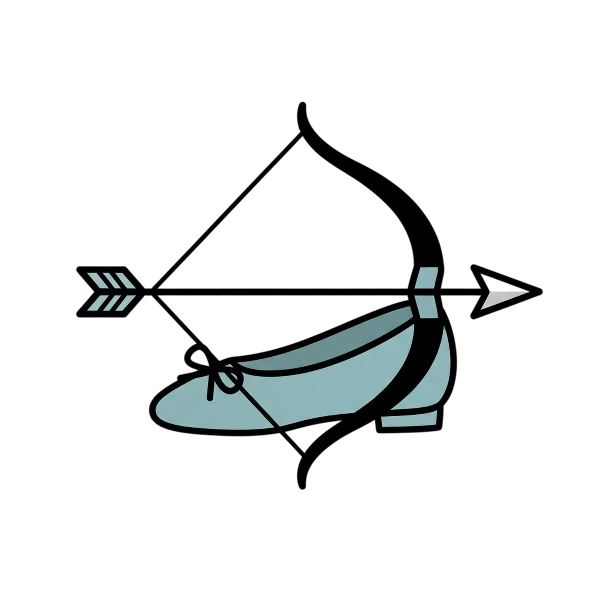 Bow and arrow and Flat shoe