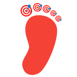 bow and arrow and footprints