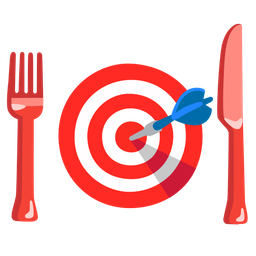 bow and arrow and fork and knife with plate