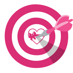 bow and arrow and heart with ribbon