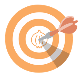 bow and arrow and onion