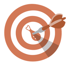 bow and arrow and poultry leg