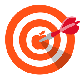 bow and arrow and red apple