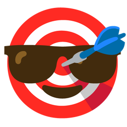 bow and arrow and smiling face with sunglasses