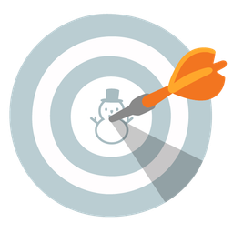 bow and arrow and snowman without snow