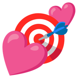 bow and arrow and two hearts