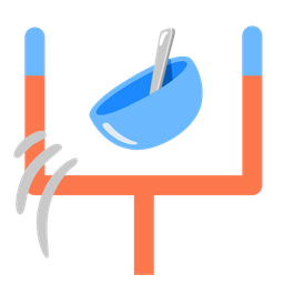 bowl with spoon and american football