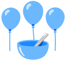 bowl with spoon and balloon