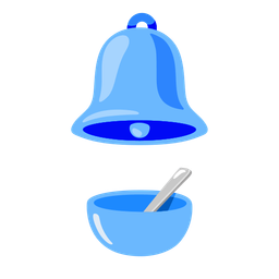 bowl with spoon and bell
