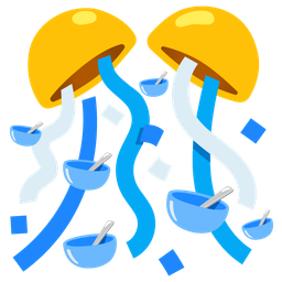 bowl with spoon and confetti ball