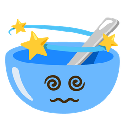 bowl with spoon and dizzy