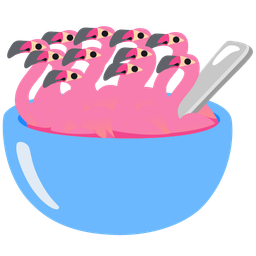 bowl with spoon and flamingo