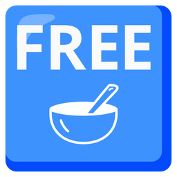bowl with spoon and FREE button