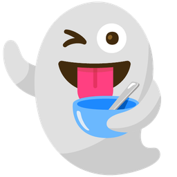 bowl with spoon and ghost