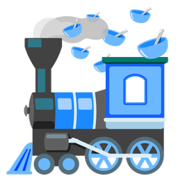 bowl with spoon and locomotive