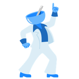 bowl with spoon and mirror ball