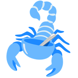 bowl with spoon and scorpion