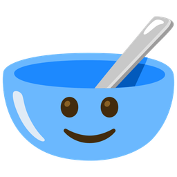 Bowl with spoon and Slightly smiling face