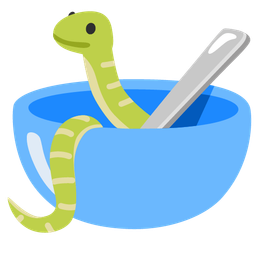bowl with spoon and snake