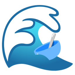 bowl with spoon and water wave