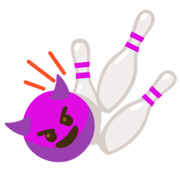 bowling and angry face with horns