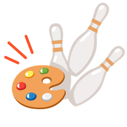 bowling and artist palette
