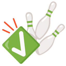bowling and check mark button