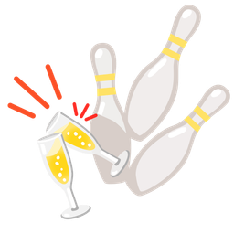 bowling and clinking glasses
