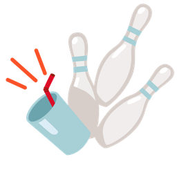 bowling and cup with straw