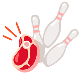 bowling and cut of meat