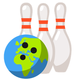 bowling and globe showing Europe-Africa