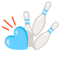 bowling and light blue heart