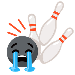 bowling and loudly crying face