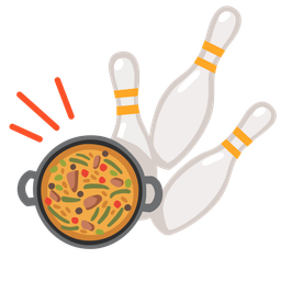 bowling and shallow pan of food